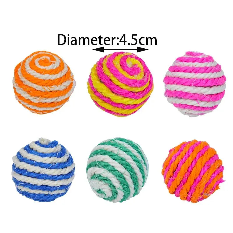 4-Pack Interactive Chew Balls for Dachshunds – Natural Sisal Dog Toys for Play & Dental Care