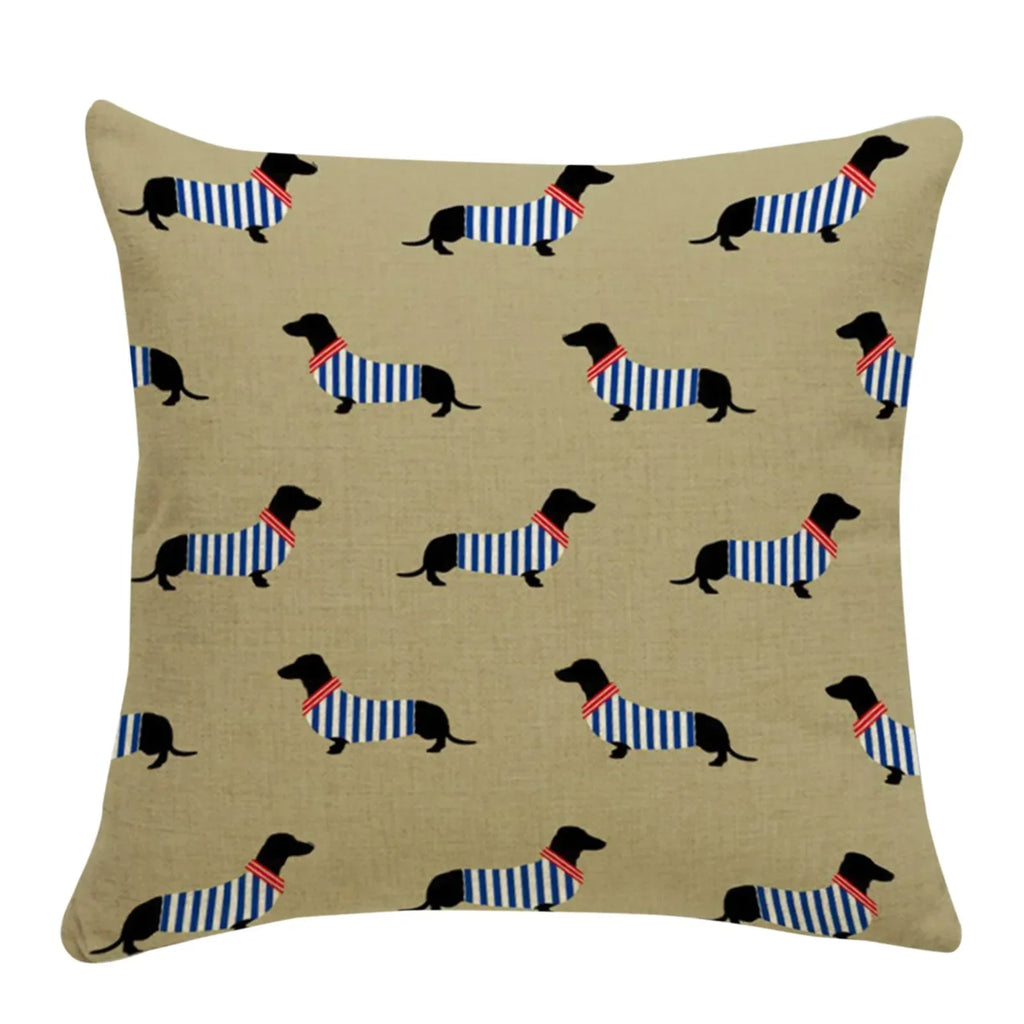 Creative Cute Dog Pillowcase Decorative Animal Cushion Cover Cartoon Dachshund Throw Pillow Cover 45cmx45cm For Car Sofa Home
