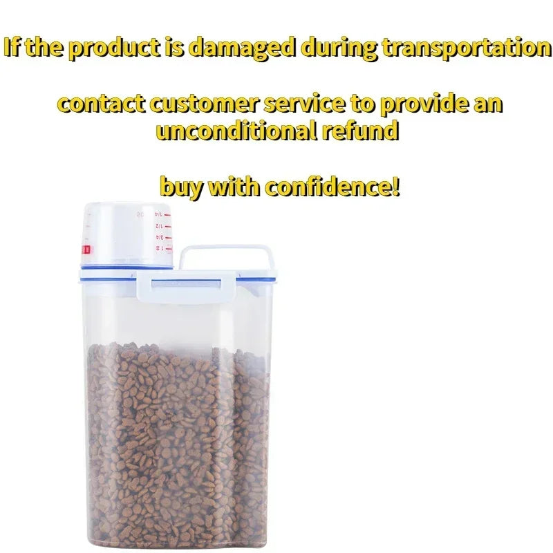 Airtight Dog Food Storage Container for Dachshunds | Moisture-Proof Food Bin with Measuring Cup