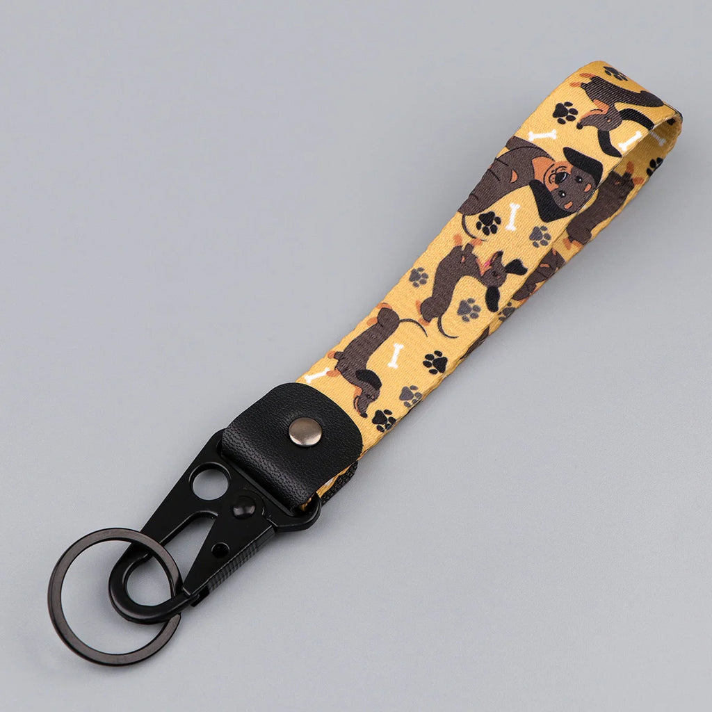 Dachshund Wristlet Keychain | Cute Short Lanyard for Keys, Bags & Car Keys