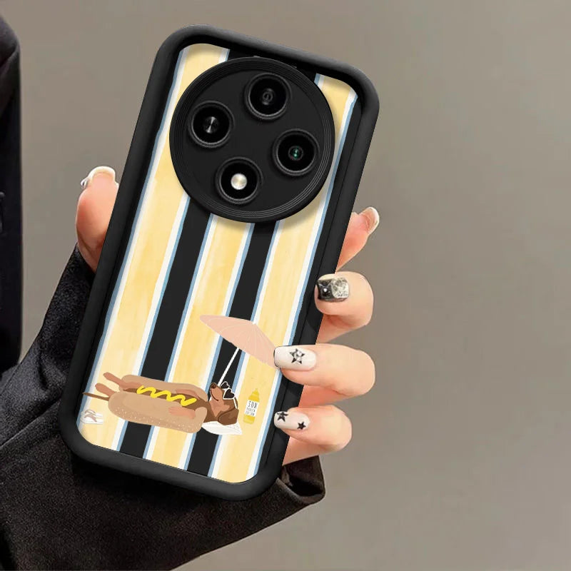 Striped Dachshund Phone Case™ | Cute Protective Cover for Huawei Honor