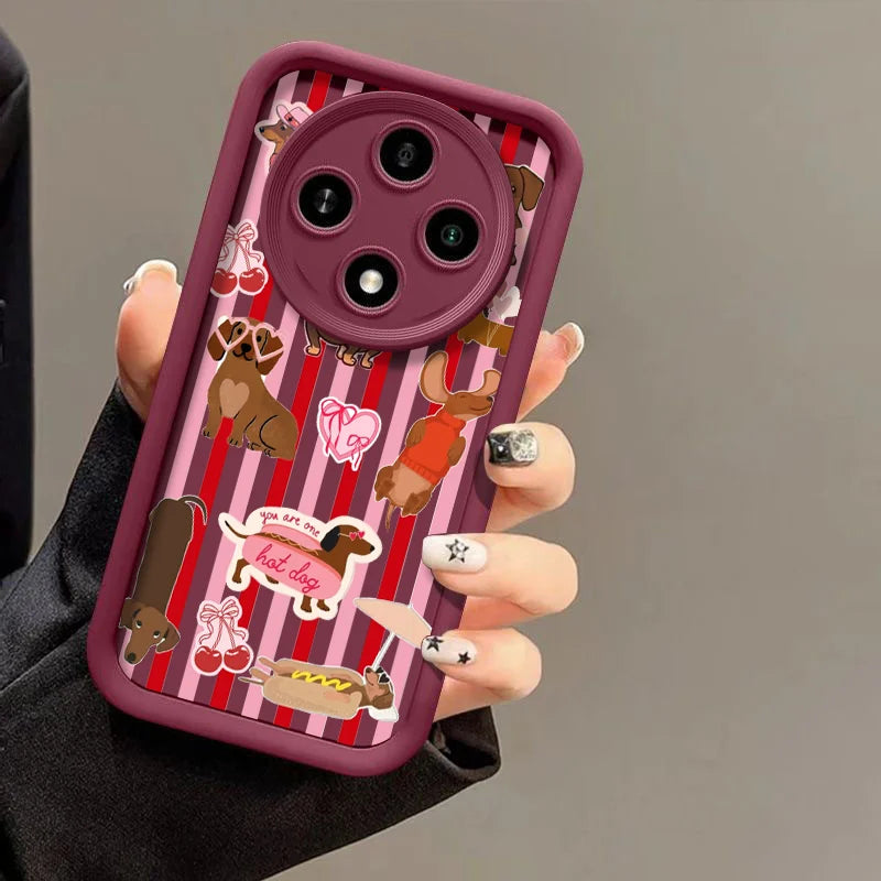 Striped Dachshund Phone Case™ | Cute Protective Cover for Huawei Honor