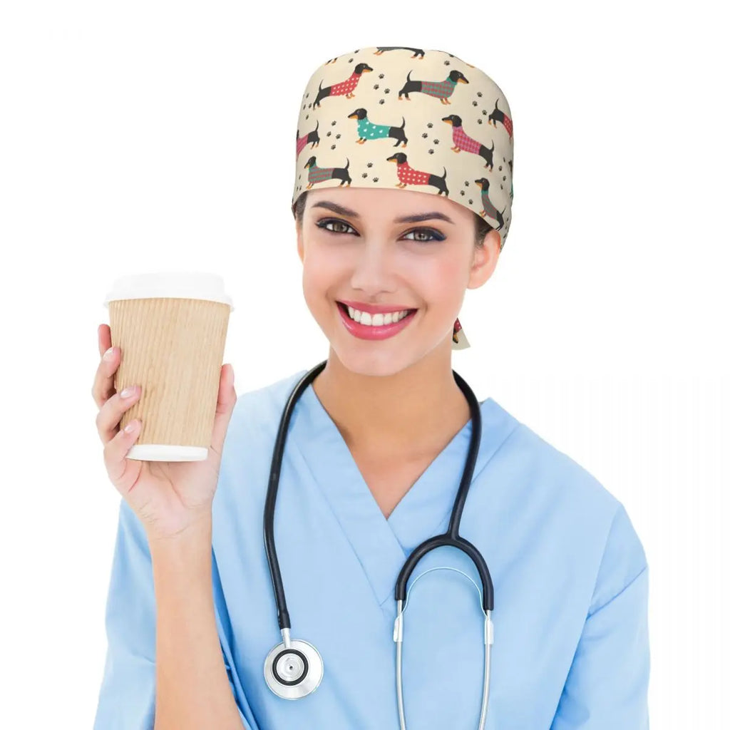 Dachshund Scrub Cap™ | Breathable Surgical & Work Hat for Dog Lovers
