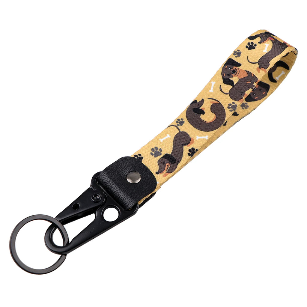 Dachshund Wristlet Keychain | Cute Short Lanyard for Keys, Bags & Car Keys