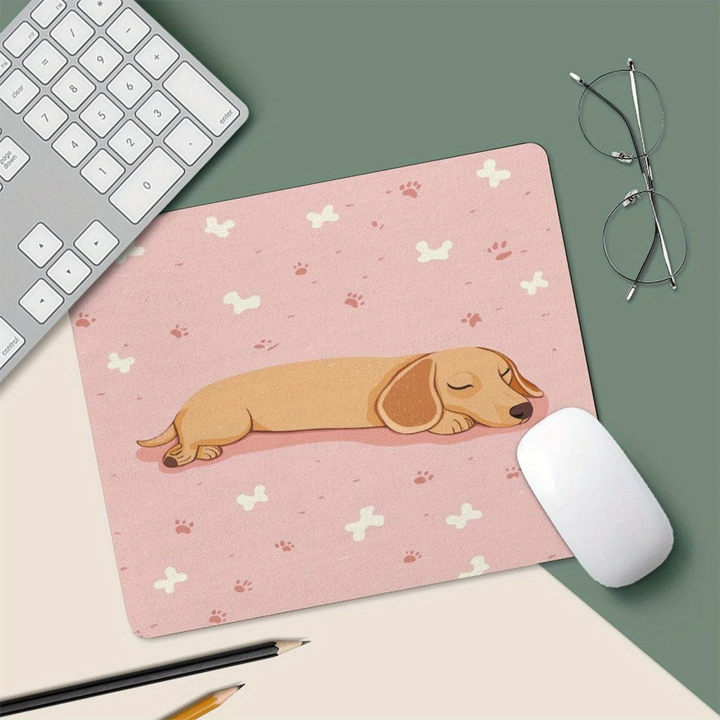 Sleeping Dachshund Mouse Pad | Non-Slip Waterproof Desk Mat for Dog Lovers