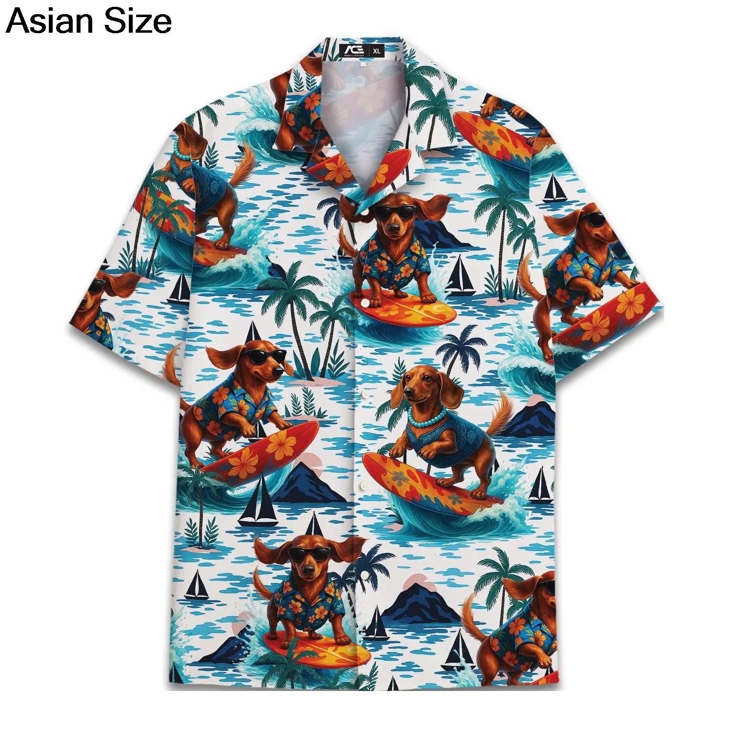 Dachshund Summer Button Shirt™ | Premium 3D Print Dog Lover Hawaiian Style Shirt