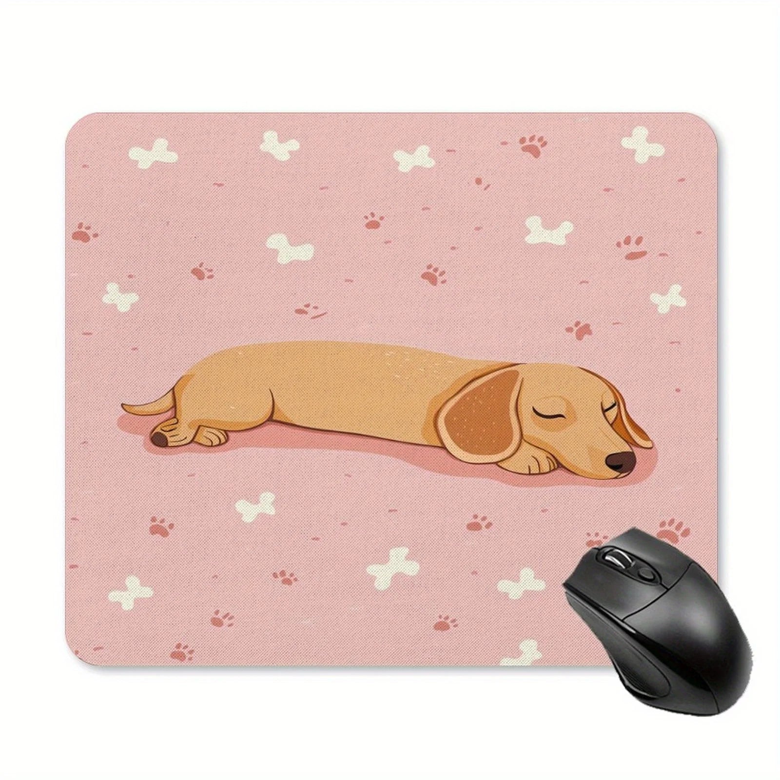 Sleeping Dachshund Mouse Pad | Non-Slip Waterproof Desk Mat for Dog Lovers