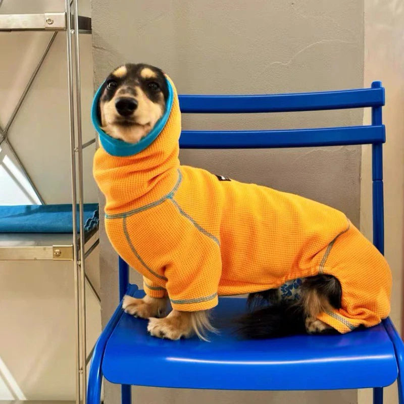 Dachshund ComfortFlex™ Waffle Jumpsuit – Premium 4-Leg Everyday Sweater