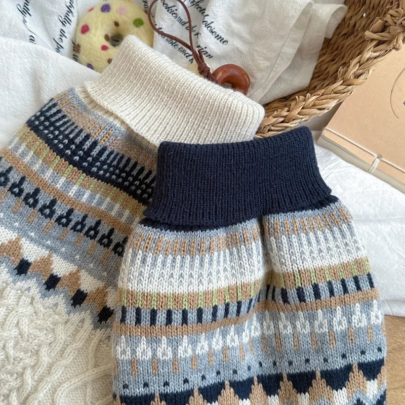 Cozy Winter Dachshund Sweater – Warm High-Neck Knit Jumper for Small Dogs