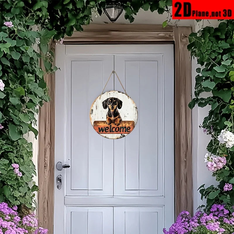 Dachshund Welcome Sign™ | Rustic Wooden Wall Decor for Dog Lovers
