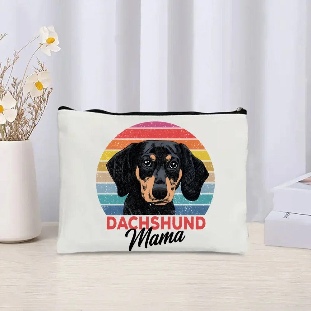 Dachshund Canvas Tote Bag Set – Large Capacity Shoulder Bags for Dog Lovers