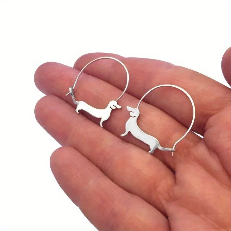 Golden Dachshund Hoop Earrings™ – Elegant Sausage Dog Jewelry for Dachshund Lovers
