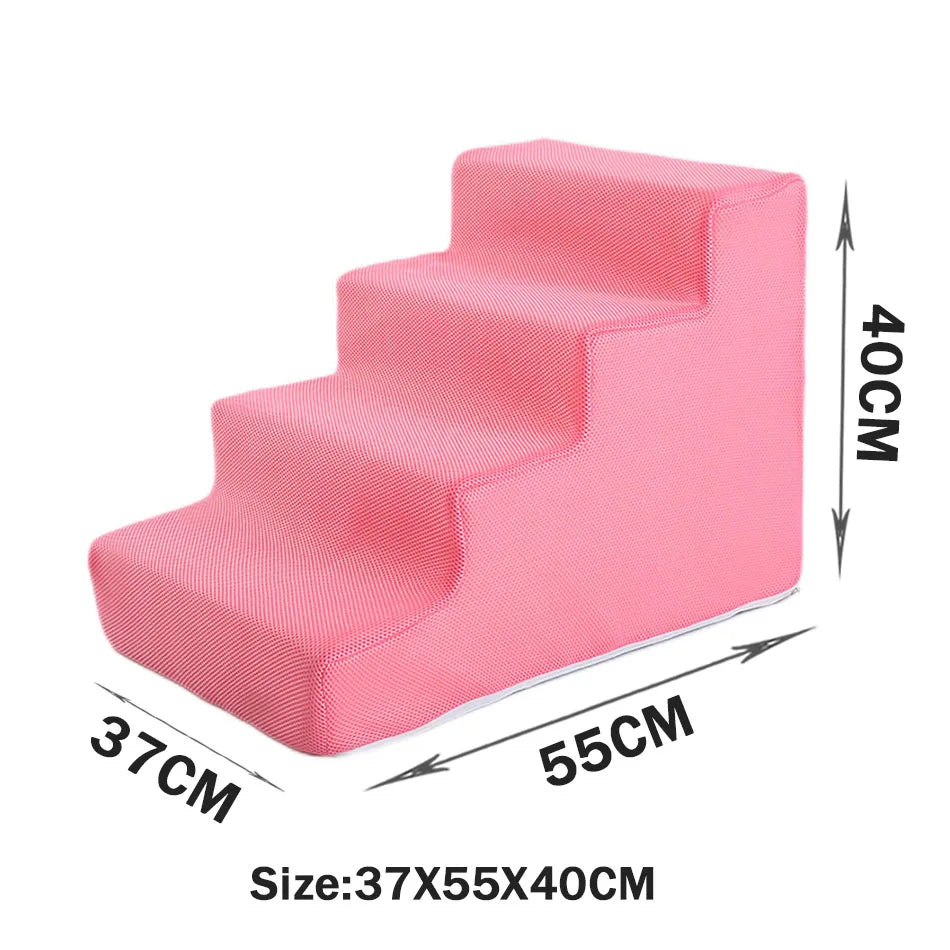 Orthopedic Dog Stairs for Dachshunds – Soft Foam Pet Steps for Bed & Couch (2, 3 & 4 Steps)
