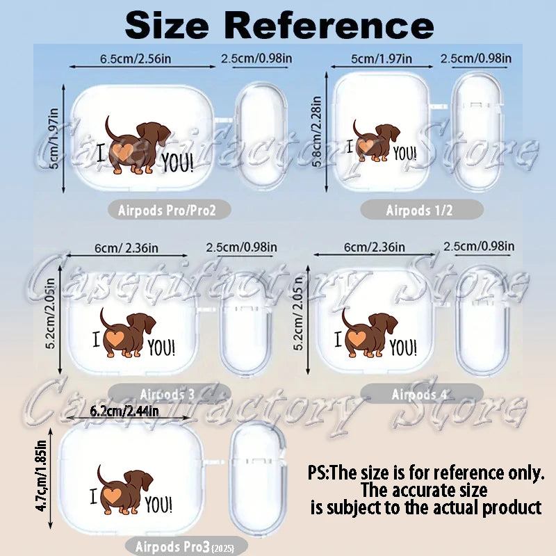 Cute Dachshund AirPods Case – Shockproof TPU Protective Cover for AirPods 1, 2, 3, 4, Pro & Pro 2