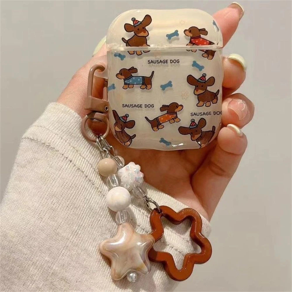 Dachshund AirPods Case™ | Cute Korean Silicone Protective Cover with Charm Pendant