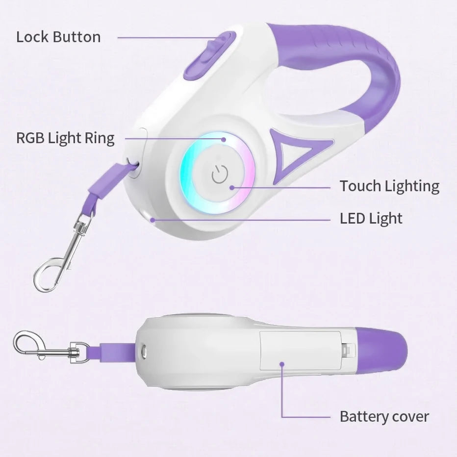 Dachshund LED Retractable Leash™ | Light-Up Control for Safer Night Walks