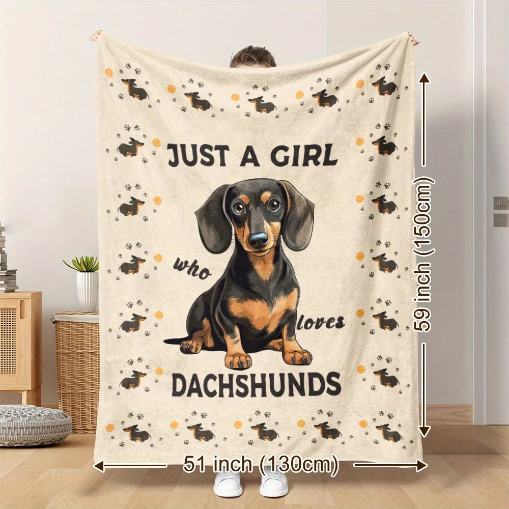 Titolo: Premium Dachshund Comfort Blanket – Ultra-Soft Flannel Throw for Cozy Nights, Travel & Home Décor