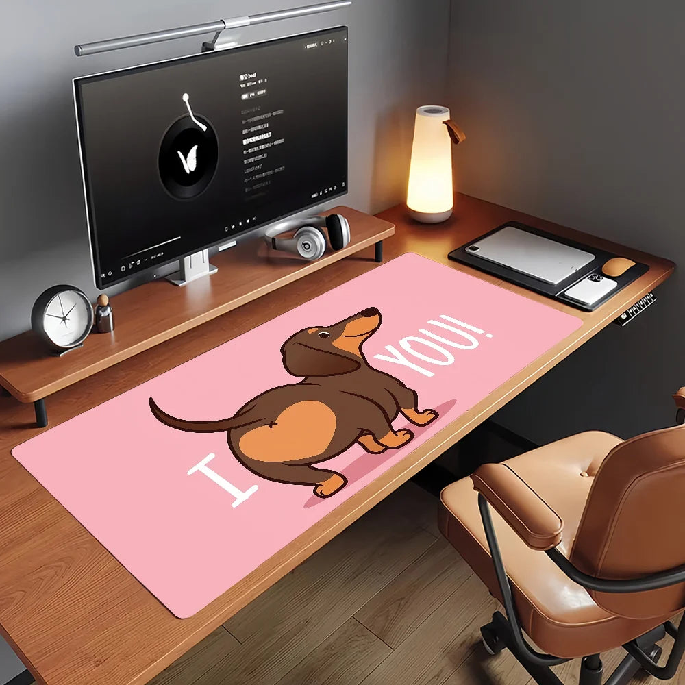 Dachshund Gamer Mouse Pad – Premium Non-Slip Desk Mat for Work, Gaming & Dog Lovers