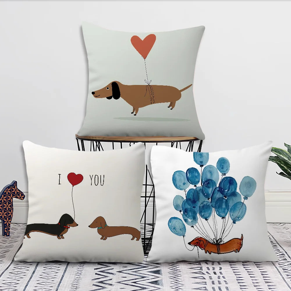 Dachshund Pillow Cover™ | Cozy Sausage Dog Cushion Cover for Home Decor