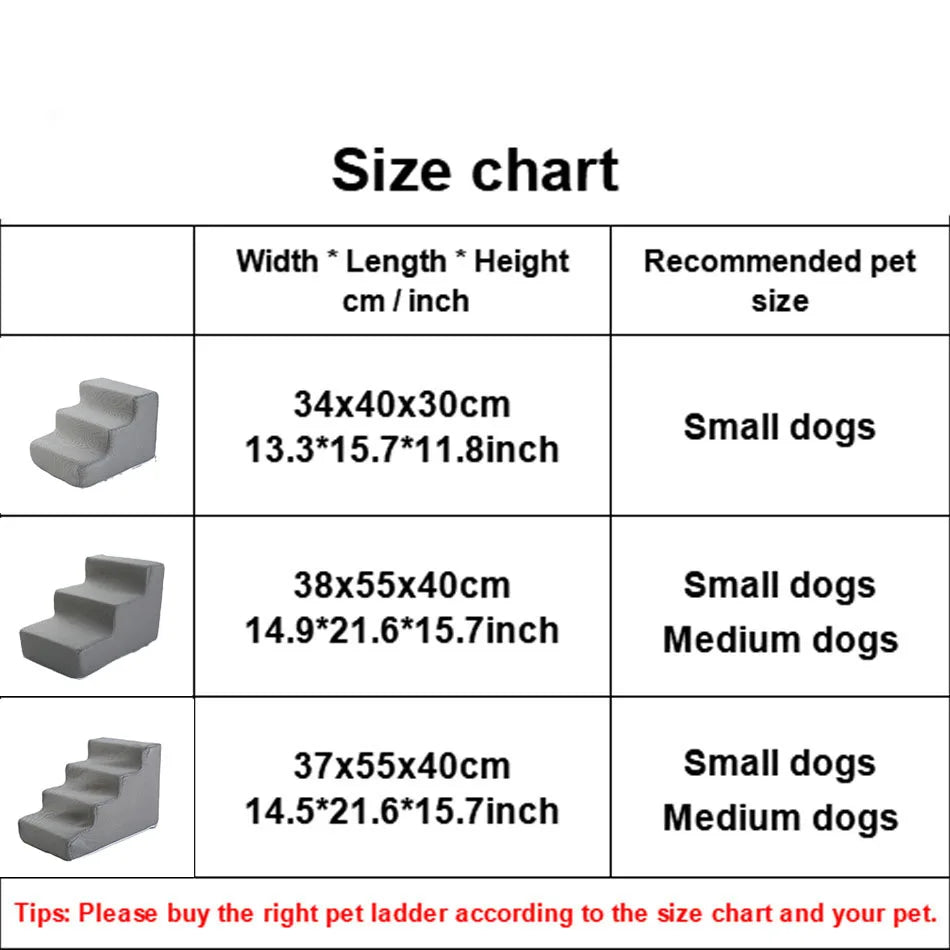 Orthopedic Dog Stairs for Dachshunds – Soft Foam Pet Steps for Bed & Couch (2, 3 & 4 Steps)