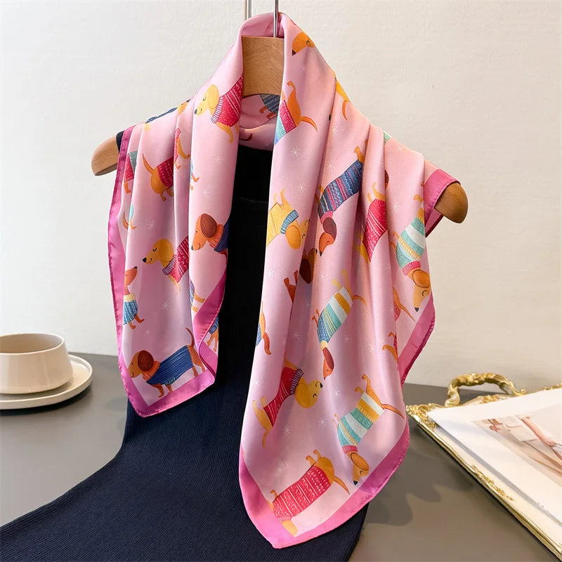Doxie Chic™ Scarf | Elegant Dachshund Silk Scarf for Doxie Lovers