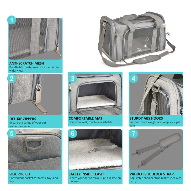 Premium Dachshund Travel Carrier Bag | Airline Approved Soft-Sided Pet Carrier for Small Dogs