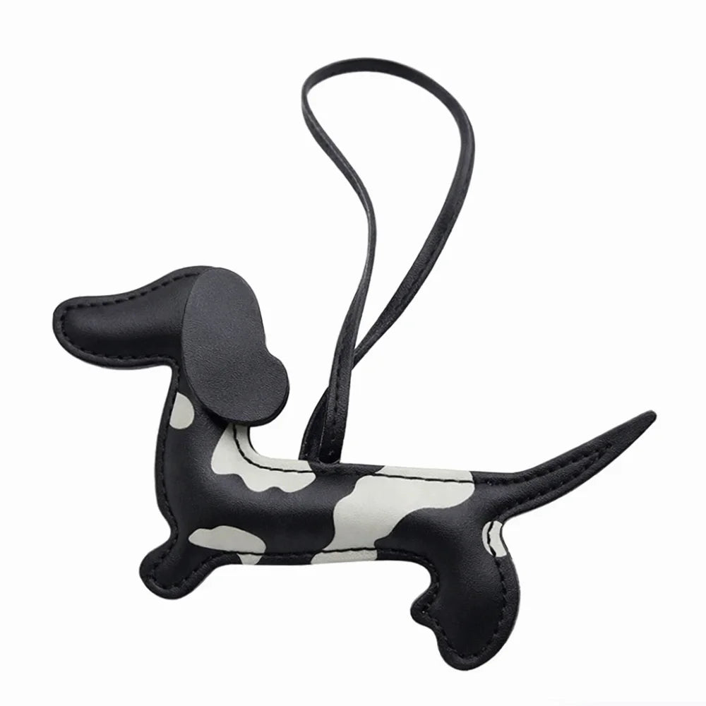Dachshund Leather Keychain – Cute Sausage Dog Bag Charm & Key Ring