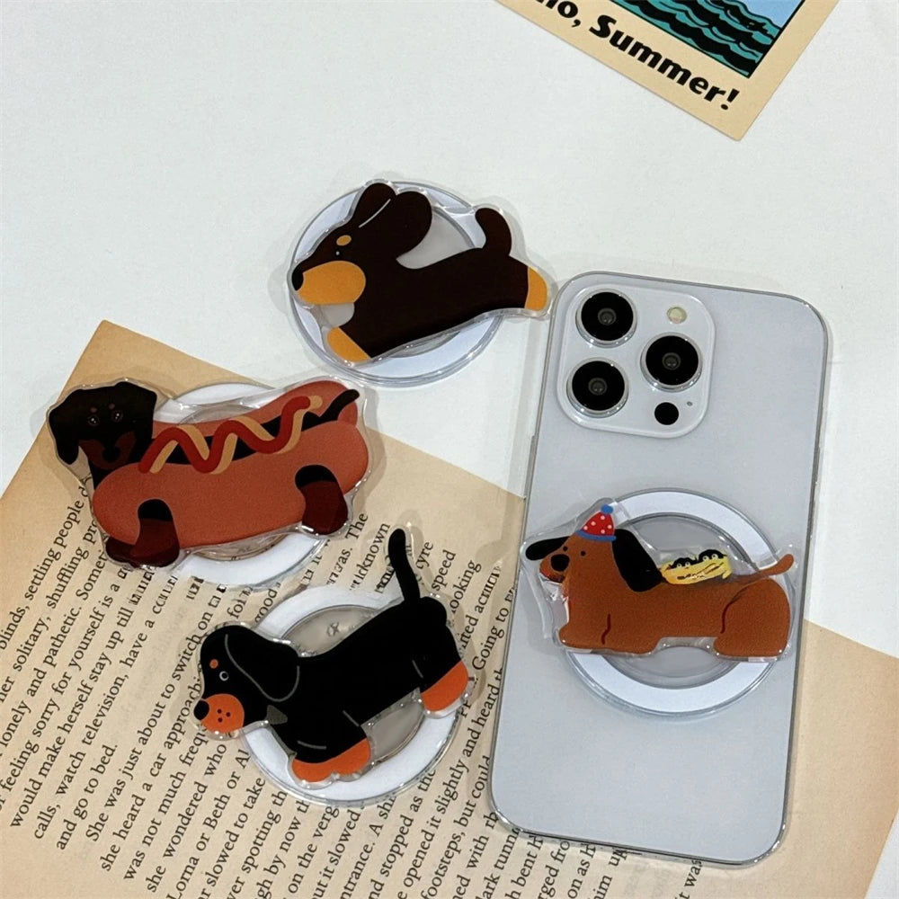 Cute Dachshund MagSafe Phone Grip | Magnetic Phone Stand & Holder for Dog Lovers