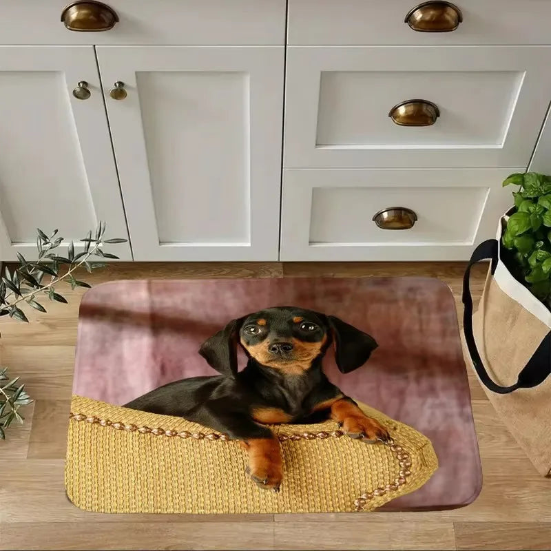 Dachshund Welcome Mat – Non-Slip Indoor Rug for Entryway, Kitchen & Living Room