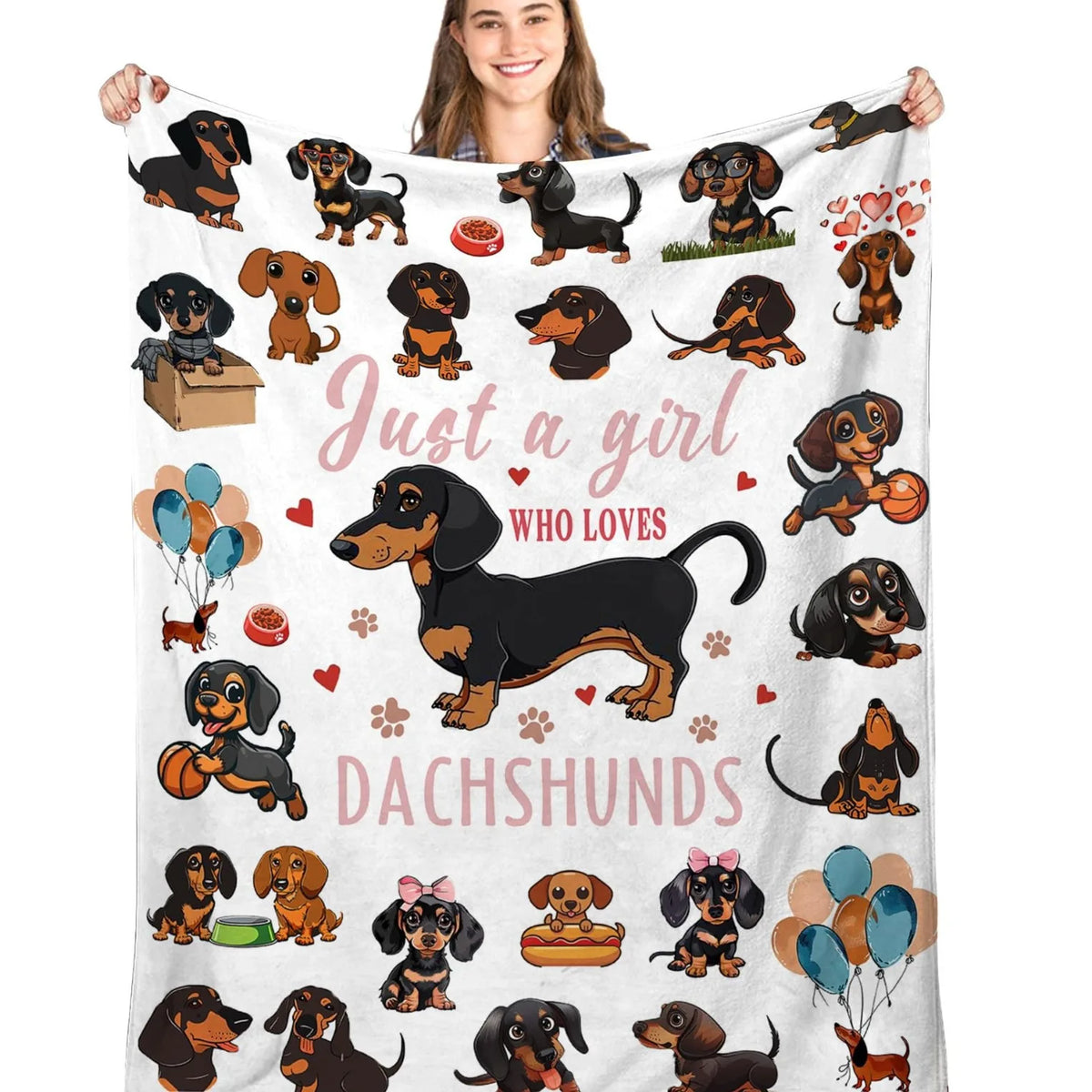 Dachshund Cuddle Blanket™ – Ultra-Soft Flannel Throw for Sausage Dog Lovers