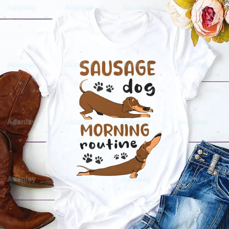 Funny Dachshund Graphic T-Shirt for Women | Soft Casual Tee for Dachshund Lovers