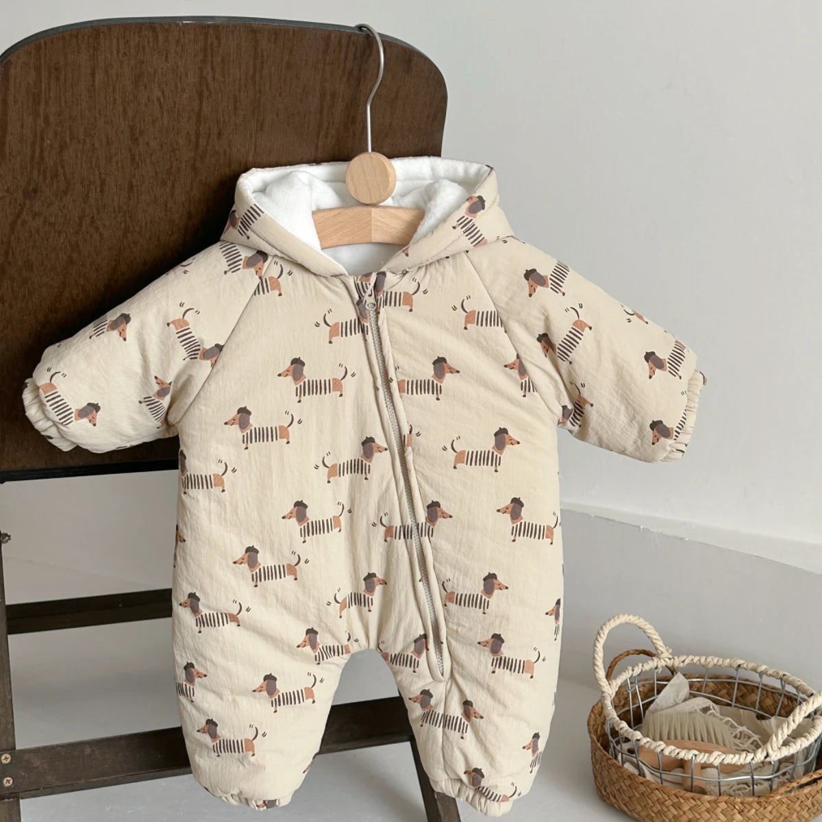 Dachshund Baby Winter Romper™ | Warm Hooded Newborn Jumpsuit