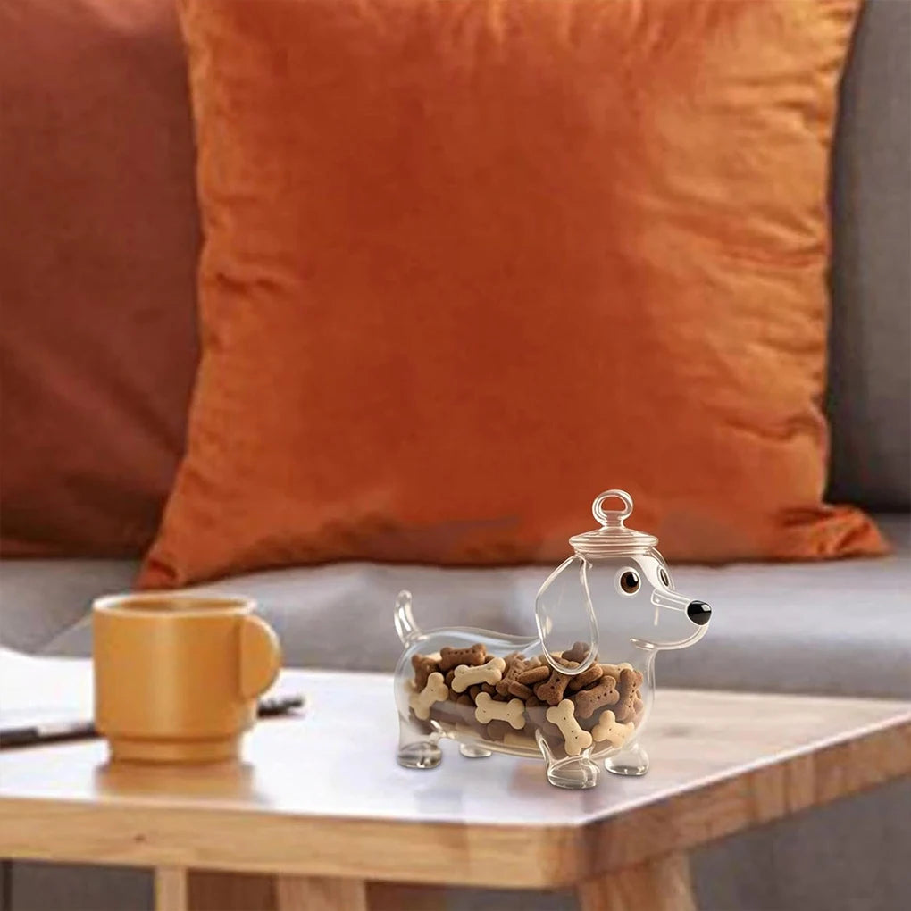 Dachshund Treat Jar™ | Premium Glass Storage Canister with Airtight Lid for Treats, Cookies & Kitchen Organization