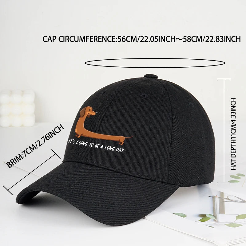 Dachshund “Long Day” Dad Cap™ | Adjustable Casual Unisex Baseball Hat