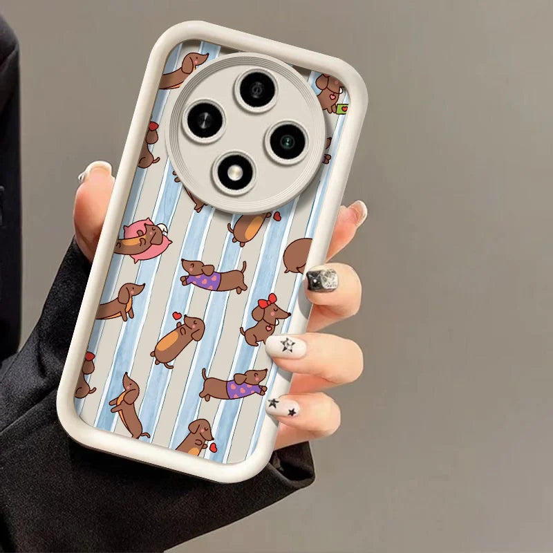 Striped Dachshund Phone Case™ | Cute Protective Cover for Huawei Honor