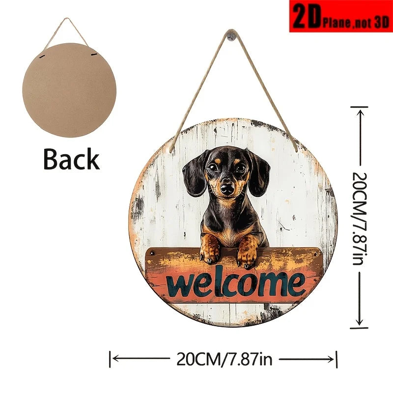 Dachshund Welcome Sign™ | Rustic Wooden Wall Decor for Dog Lovers