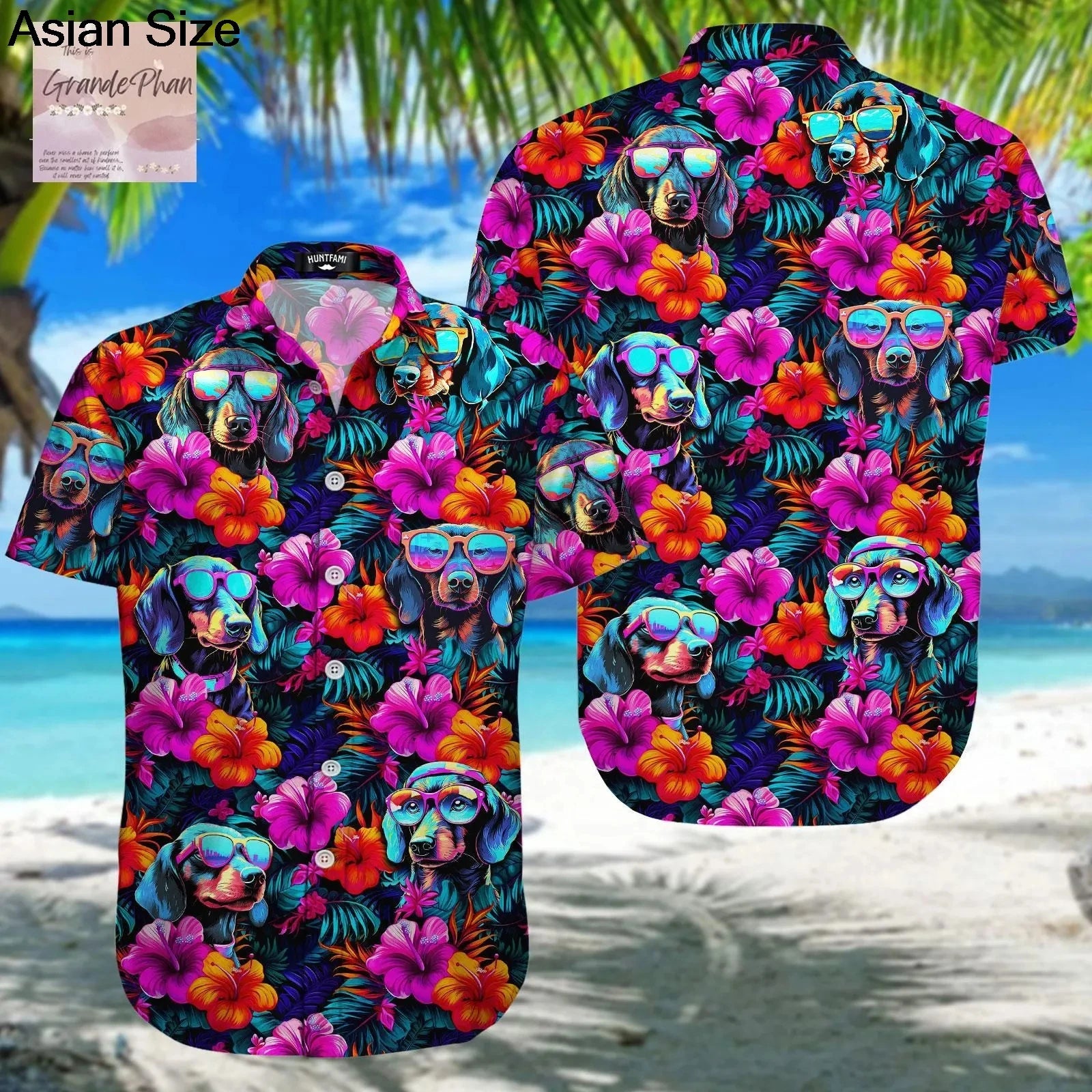 Dachshund Summer Button Shirt™ | Premium 3D Print Dog Lover Hawaiian Style Shirt