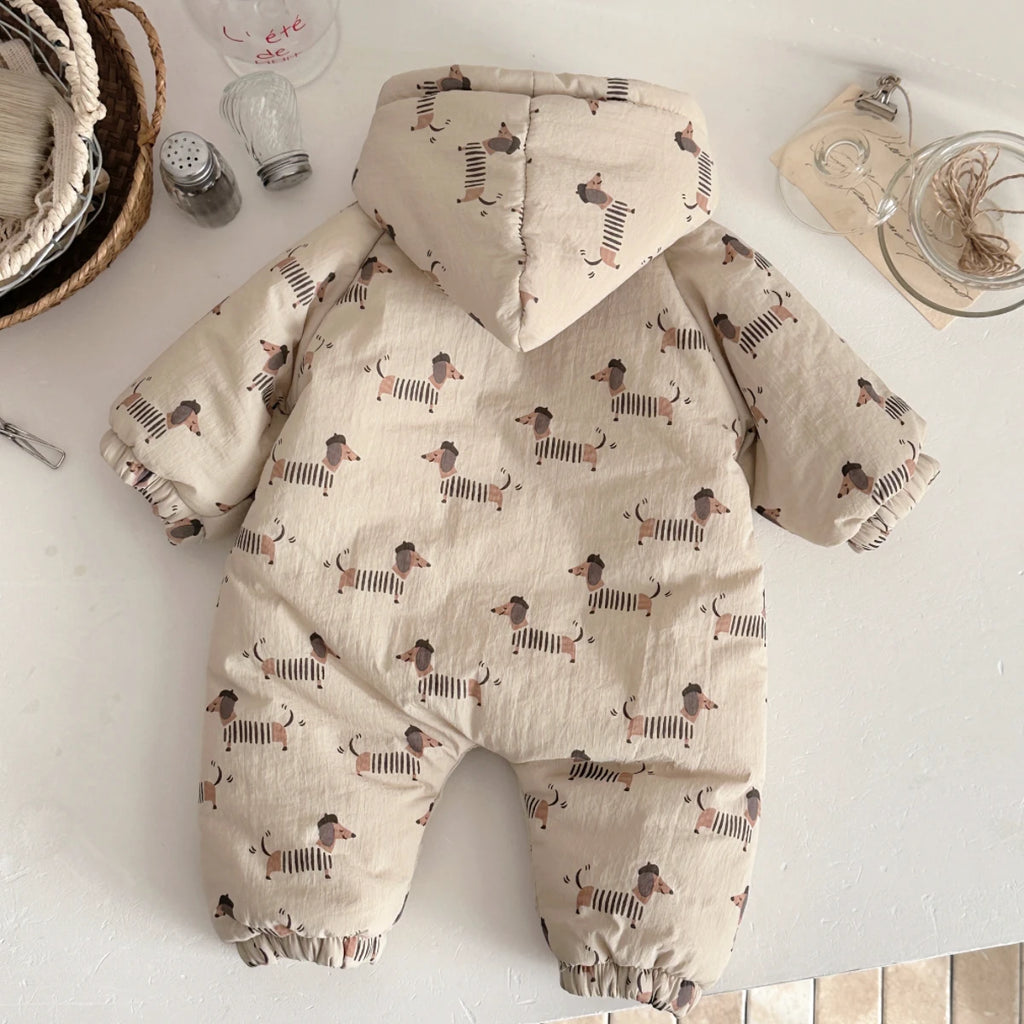 Dachshund Baby Winter Romper™ | Warm Hooded Newborn Jumpsuit