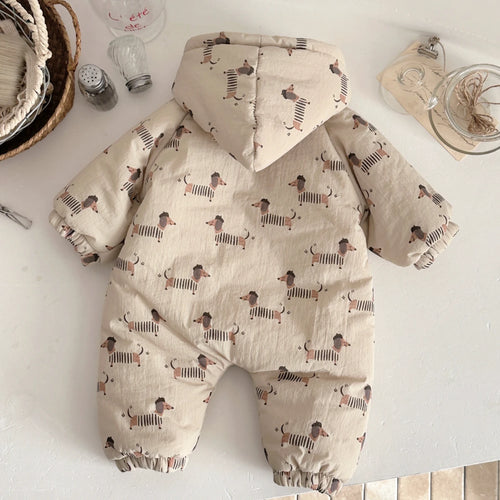Dachshund Baby Winter Romper™ | Warm Hooded Newborn Jumpsuit