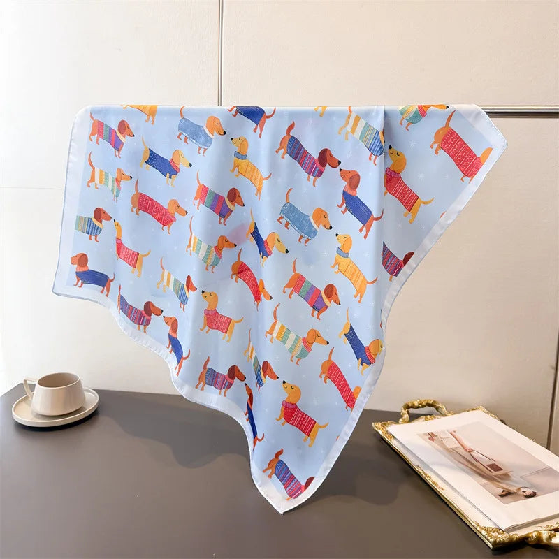 Doxie Chic™ Scarf | Elegant Dachshund Silk Scarf for Doxie Lovers