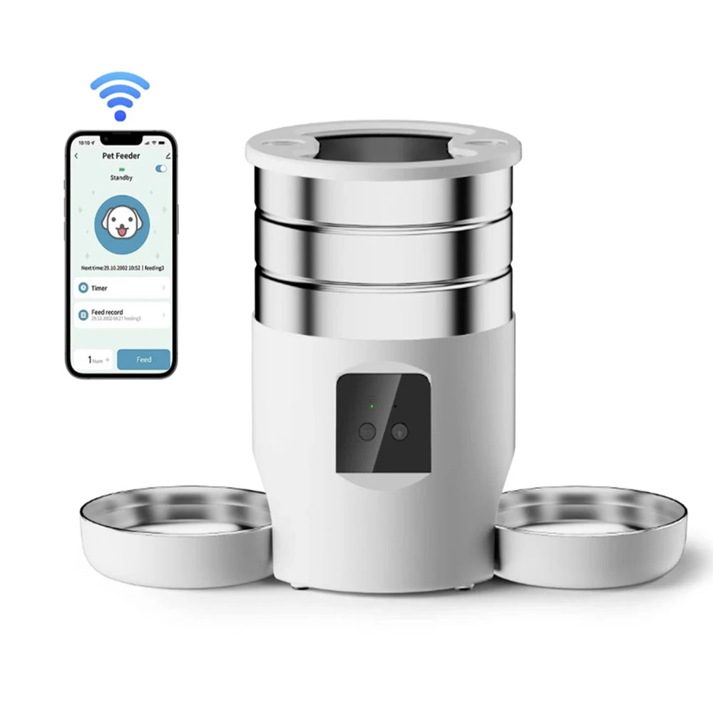 Dachshund Smart Feeder™ – 4.5L WiFi Automatic Food Dispenser with Dual Bowls
