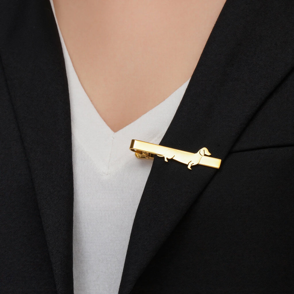 Dachshund Tie Clip™ | Elegant Stainless Steel Sausage Dog Tie Pin