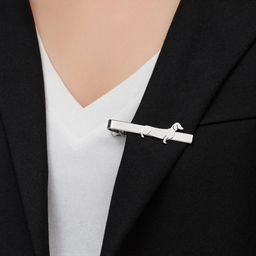 Dachshund Tie Clip™ | Elegant Stainless Steel Sausage Dog Tie Pin