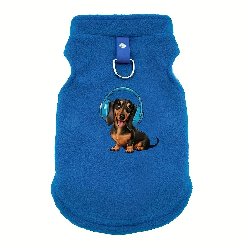 Dachshund Music Lover Fleece Hoodie – Ultra-Soft Cozy Sweatshirt for Sausage Dogs