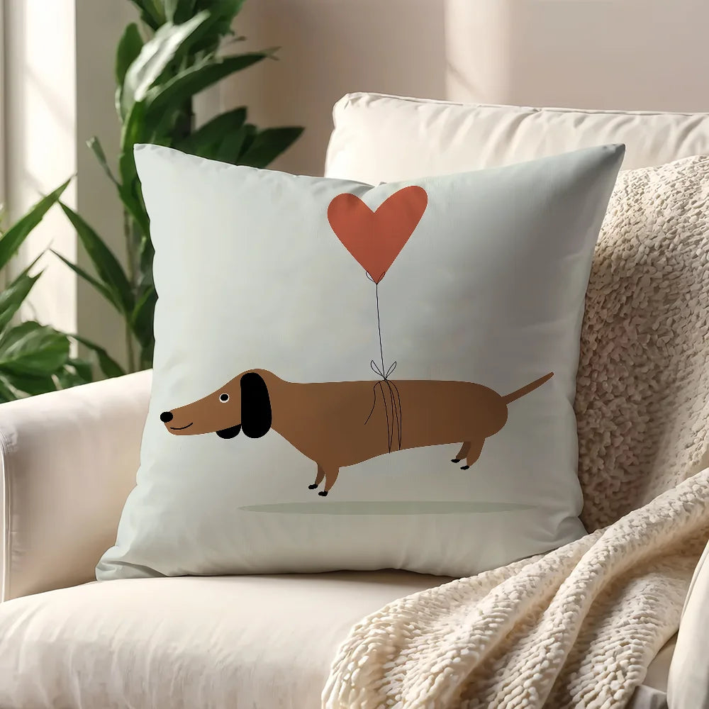 Dachshund Pillow Cover™ | Cozy Sausage Dog Cushion Cover for Home Decor