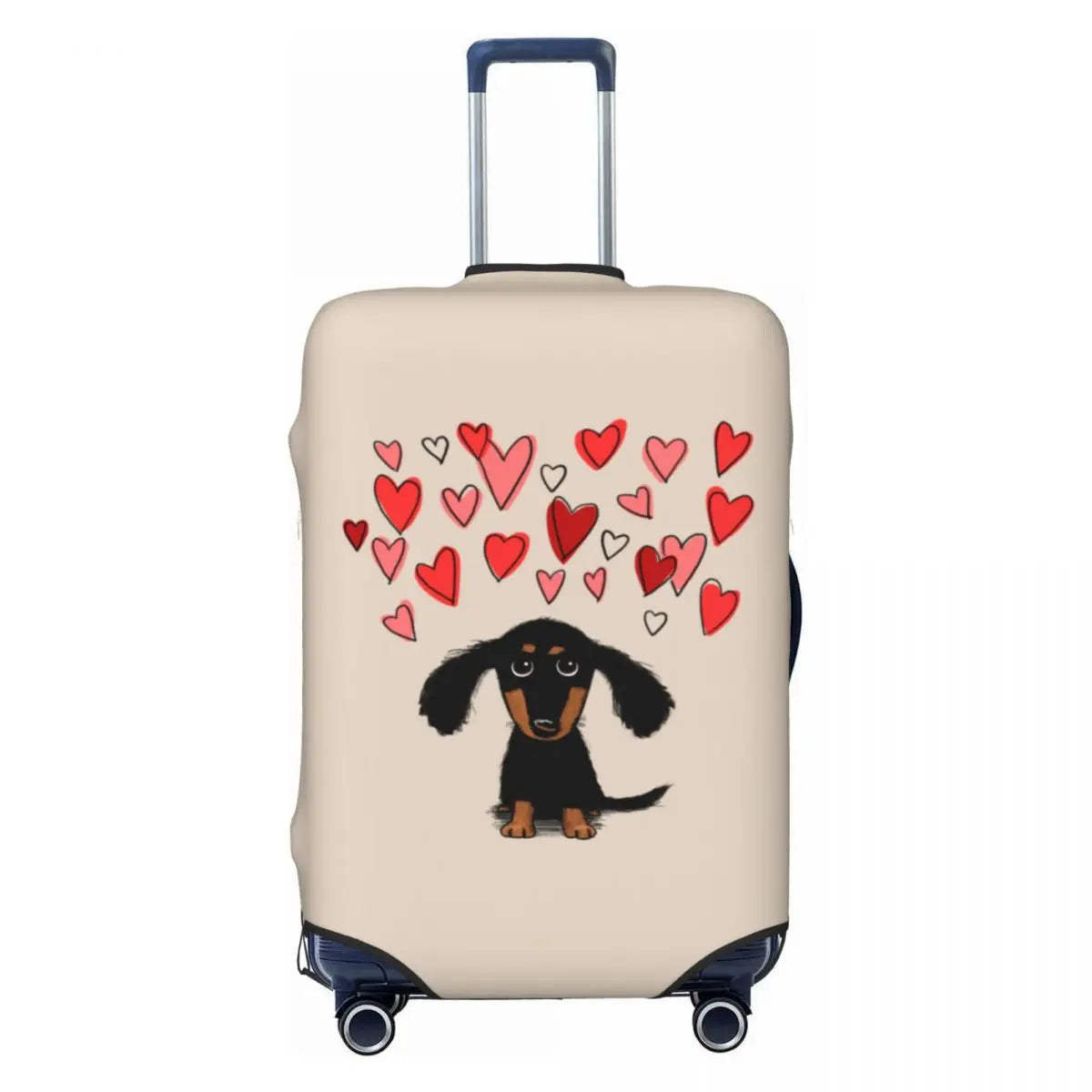 Dachshund Love™ Suitcase Cover – Heart Edition for Sausage Dog Lovers