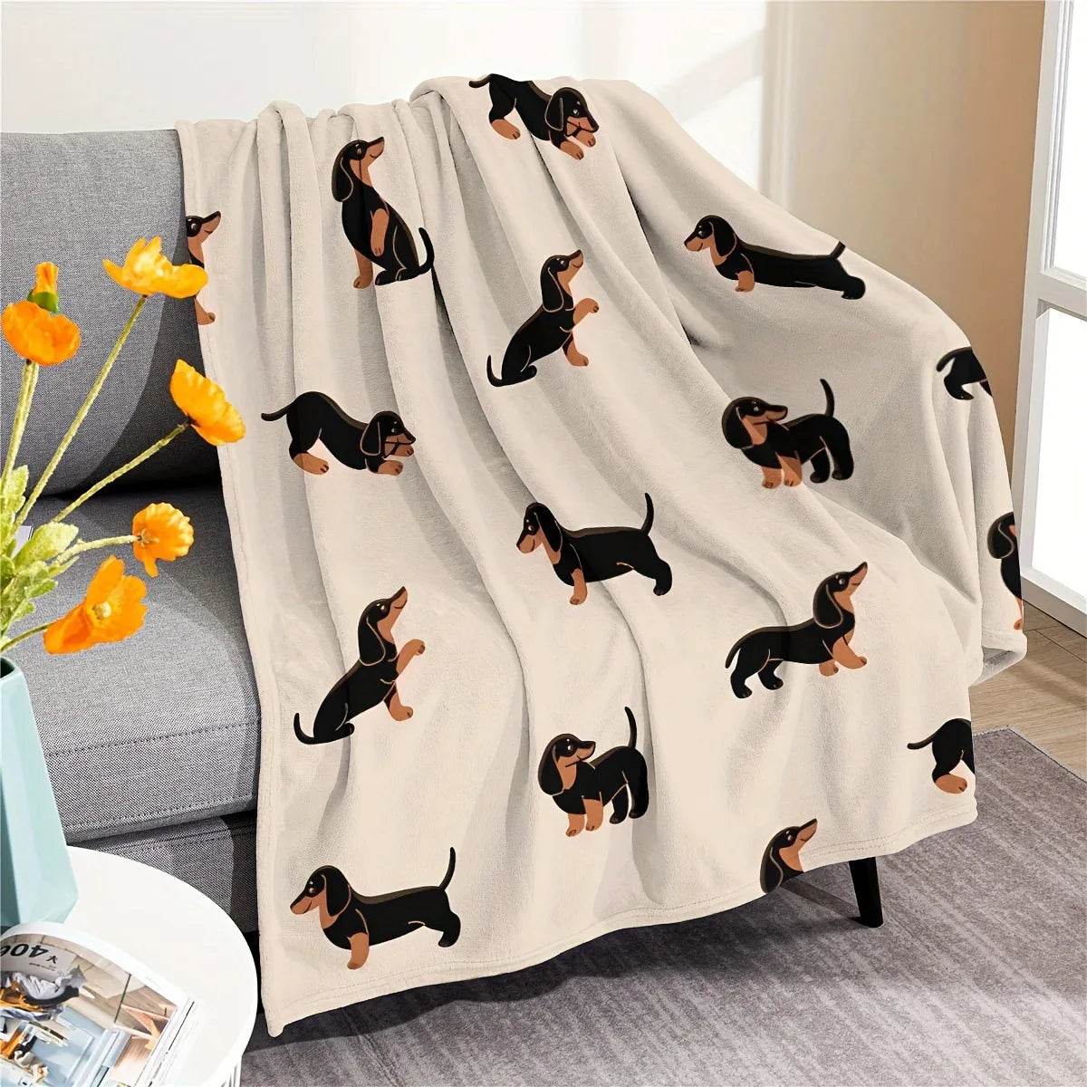 Dachshund Cuddle Blanket™ – Ultra-Soft Flannel Throw for Sausage Dog Lovers