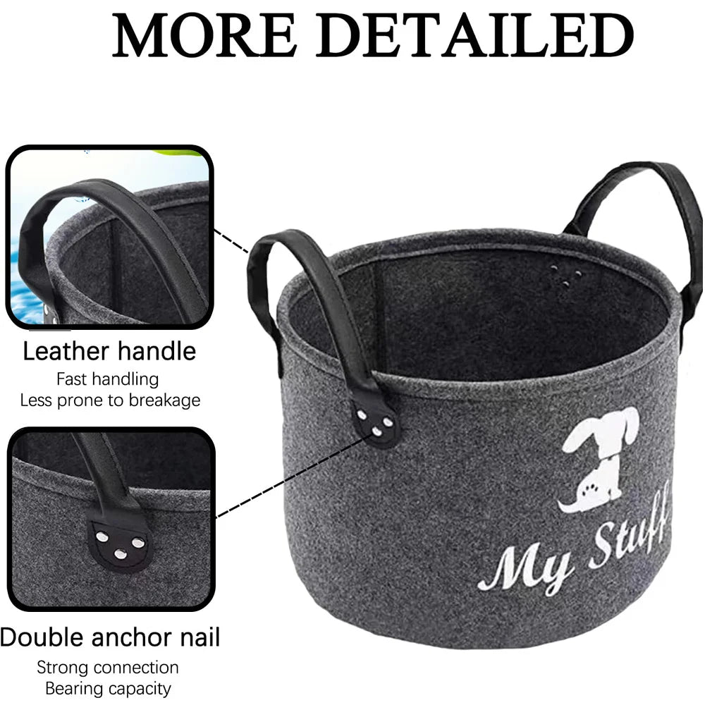 Dachshund Toy Storage Basket – Stylish Felt Organizer for Toys, Blankets & Everyday Essentials