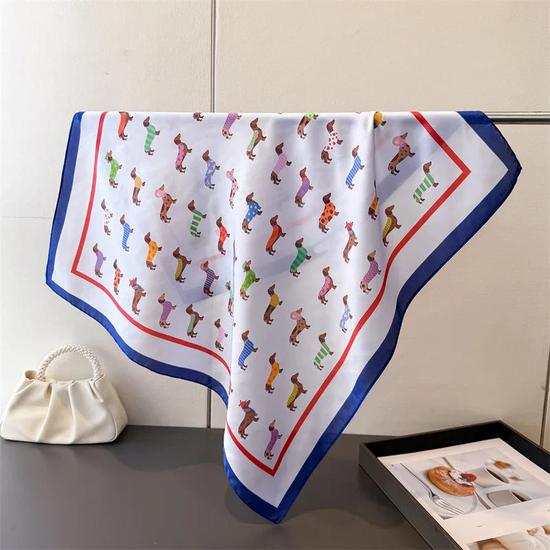 Doxie Chic™ Scarf | Elegant Dachshund Silk Scarf for Doxie Lovers