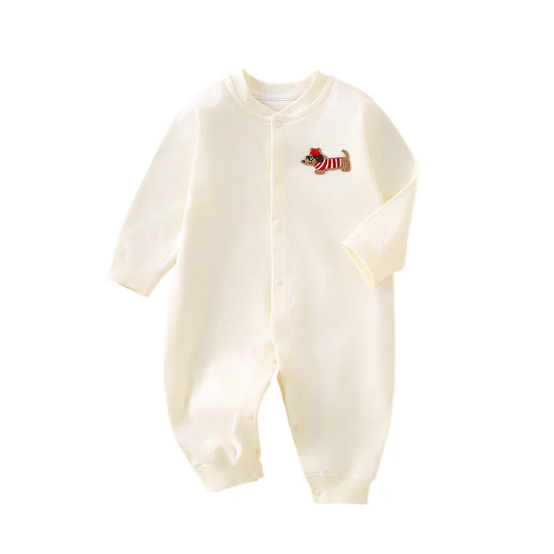 Little Sausage™ Baby Romper – Premium Cotton Dachshund Embroidered Onesie for Newborns